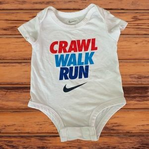 Nike Boys “Crawl, Walk, Run” White Bodysuit